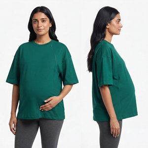 Camiseta de Lactancia 100% Algodón para Mujer, Ropa de Maternidad, Camisetas de Lactancia Holgadas para Hospital y Hogar - Product Image 1