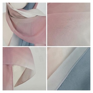 Elegant Women's Long 100% <b>Silk</b> Scarf Color Blocking Gradient Pink Blue Multi-Functional All Seasons Daily Wear - Product Image 4