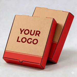 Cajas de Pizza de Cartón Reciclado Impresas con Flexografía Ecológica, Envases Personalizados para Entrega de Alimentos y Venta al por Menor, Suministros de Contenedores para Llevar Comida a Granel - Product Image 3