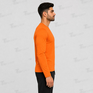 <b>Mens</b> Lightweight Breathable <b>Long</b> <b>Sleeve</b> <b>T</b> <b>Shirts</b> Jersey Crew Neck Full <b>Sleeve</b> 100% Cotton Eco-Friendly Quick Dry Regular Fit - Product Image 3