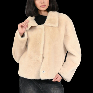 Women Sherpa fleece Faux Fur Wool Coat Breathable Warm Plush Casual hooded zipper collar <b>Jacket</b> snow wear comfy button closure - Product Image 1