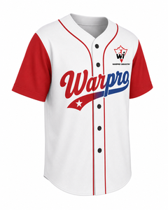Maillot de baseball personnalisé pour homme, blanc et rouge, de qualité supérieure, avec boutons, uniforme d'équipe sportive - Product Image 4