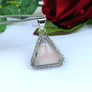 925 Sterling Silver Rose Quartz Gemstone Pendant <b>Jewelry</b> <b>Handmade</b> Boho Style Pendant <b>Jewelry</b> for Women Wedding Gift for Wife - Product Image 2
