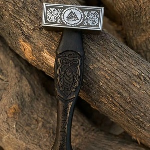 MS Enterprises Handcrafted Viking <b>Hammer</b> Engraved Carbon Steel Machinist Roofing Industrial Grade Customizable OEM - Product Image 2