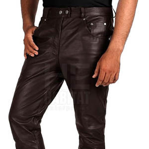 Pantalon en cuir pour homme, look tendance, qualité supérieure, cuir véritable, parfait pour le travail ou les loisirs - Product Image 5