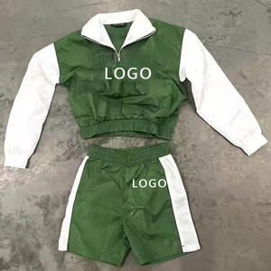 Survêtements personnalisés pour hommes, veste zippée en nylon et short, ensembles de sport pour la course à pied, échauffement, gym, survêtements unisexes avec logo imprimé - Product Image 3