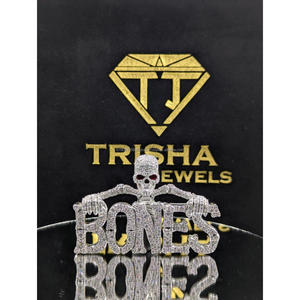 Colgante de calaveras de diseñador con diamante cultivado en laboratorio, plata de ley 925, cadena de lujo estilo hip hop de Trisha Jewels - Product Image 3