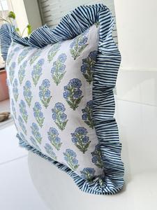 Housses de coussin à volants imprimées à motifs floraux style ferme, avec fermeture éclair dissimulée, pour coussins bohèmes ou décoratifs d'extérieur - Product Image 3