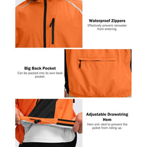 Chaqueta Impermeable de Lona para Hombre, Estilo Moderno, Talla Adulto, con Capucha, Cierre de Cremallera, Mangas Largas, Logotipo Frontal, Resistente al Viento y Ecológica - Product Image 5