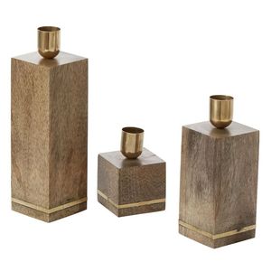 Luxury Wooden <b>Candle</b> Stand Holder <b>Set</b> Handmade Solid Wood Pillar <b>Candle</b> Holder Modern Home Decor Wedding Table Decoration - Product Image 4