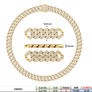 Cadena Cubana de Oro 14K con Diamantes CVD Cultivados en Laboratorio EF VVS VS, Pavé de 22 Pulgadas, Cadena de Lujo Iced Out para Hombres y Mujeres - Product Image 5