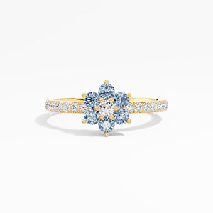 Anillo de Eternidad Clásico y Elegante con Moissanita Azul y Blanca, 0.57 Quilates, Chapado en Rodio, para Pedidos al por Mayor B2B, Oro de 10K, 14K y 18K - Product Image 5