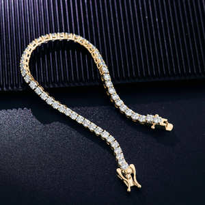 High Quality IGI Certified Hip Hop Bling Tennis Chain Necklace with Moissanite Stones Gold Plated Unisex Available Best Price - Product Image 2