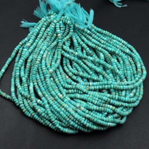 Cuentas facetadas de turquesa de Arizona, cuentas de turquesa natural de 3.5-4.5 mm, 13 pulgadas, cuentas de piedras preciosas de turquesa azul para hacer joyería - Product Image 4