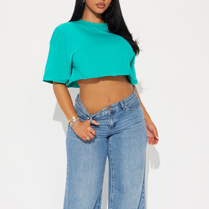 Camisetas Cortas de Estilo Oversize para Mujer, para Uso Casual, Hechas en Fábrica, Precios Económicos, Camisetas Cortas Personalizadas para Mujer - Product Image 3