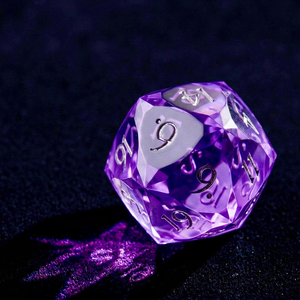 Dés à jouer polyédriques en résine bleue vif, 23 mm, avec chiffres argentés, pour D&D, jeux de rôle de table, cadeaux - Product Image 4
