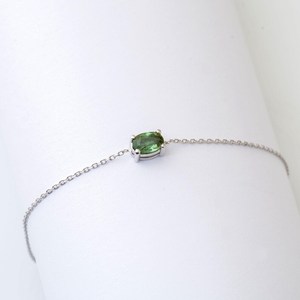 Pulsera de Turmalina Verde con Corte Ovalado Natural, Delicada y Única, Gema Verde Certificada, Joyería Fina - Product Image 5