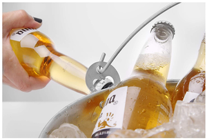Seau en acier inoxydable durable de 4,5 L avec ouvre-bouteille intégré - Seau à glace galvanisé pour les fêtes, le vin et le bar - Product Image 6