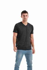 เสื้อยืดคอวีผ้าคอตตอน/โพลีเอสเตอร์คุณภาพสูงสำหรับผู้ชาย - Product Image 5
