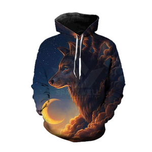 Sweat à capuche ample et tendance en polyester 100 % à séchage rapide, imprimé numériquement avec des personnages animaux 3D, vente en gros - Product Image 6