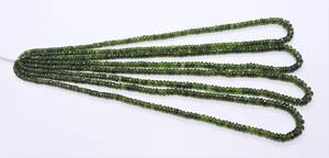 ลูกปัดทรงรอนเดลล์เหลี่ยมเพชรพลอยโครมไดออปไซด์ธรรมชาติ AAA ขนาด 3-4 มม. ลูกปัดพลอยโครมไดออปไซด์สีเขียวธรรมชาติ ขนาด 17 นิ้ว ทรงรอนเดลล์เหลี่ยมเพชรพลอย - Product Image 4