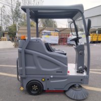 Balayeuse électrique commerciale avec machine de nettoyage de sol, batterie industrielle 80Ah et alimentation 48V pour parking