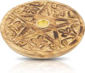 Porte-encens décoratif en bois avec motif étoile sculpté sur mesure, brûleur de parfum artisanal pour intérieurs modernes - Product Image 5