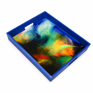 ถาดเสิร์ฟเรซิ่นทำมือ |   ถาดวางของตกแต่งบ้านพร้อมกรอบไม้ - Product Image 4