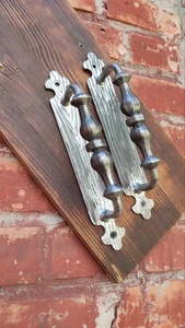 Ensemble de poignées de portail en fer forgé à la main avec finition peinte ; facile à assembler, adapté aux accessoires de portail. - Product Image 4