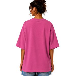 Camiseta Rosa Extra Grande para Mujer con Estampado Gráfico de Flores de Hibisco Coloridas, Camiseta Casual de Algodón para Verano, Personalizada OEM ODM al por Mayor - Product Image 2