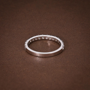 Bague demi-éternité en diamant de laboratoire de qualité supérieure, alliance de mariage empilable en diamant, livrée avec certificat, en or massif 14K 18K - Product Image 3