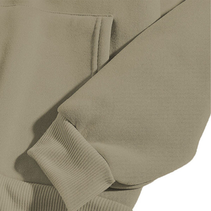 Sudadera con Capucha Oversize para Hombre, Color Sólido, Forro Polar de Algodón, Estilo Casual Otoñal, Corte Regular, Diseño con Bolsillos, Transpirable - Product Image 4