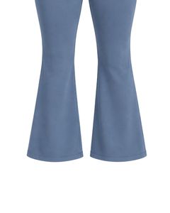 Manufacturer Customized Steel Blue Womens Yoga Set <b>Flare</b> <b>Leggings</b> And Sports Bra Seamless Fitness Gym Wear Activewear Outfit Set - Product Image 5