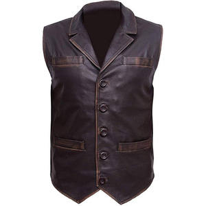 Chaleco Personalizado de Cuero Genuino para Hombre, Estilo Motociclista, Reversible, Impermeable, Cortavientos, Cuello en V, Lavado, OEM ODM, Invierno - Product Image 6