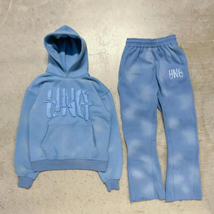 Ensemble de survêtement de luxe orné de strass, sweat à capuche et pantalon pattes d'éléphant - Product Image 2