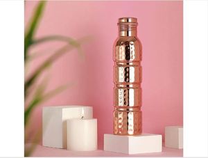 Hammered Double Wall Eco-Friendly Pure Copper Water <b>Bottle</b> with Handle Customized 1000ml Capacity - Product Image 3