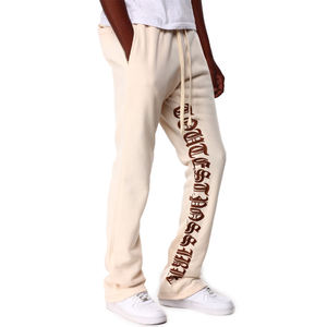 Pantalon de jogging décontracté pour homme, personnalisable, écologique, en polyester/coton, style vintage, effet vieilli, avec patch brodé, coupe évasée, vente en gros - Product Image 3