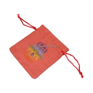 กระเป๋าผ้าฝ้าย Hamsa สีชมพูกระเป๋าผ้าฝ้าย - Product Image 1