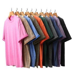 Best Quality Vintage <b>Men's</b> Oversized T-Shirt 230 GSM 100% Cotton Short Sleeve O-Neck Solid Color Jersey Washed Fit <b>for</b> <b>Men</b> - Product Image 4