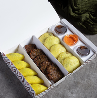 Emballage en papier gaufré en gros écologique pour les gâteaux de boulangerie crêpes pour les biscuits Sushi traiteur déjeuners mat laminé