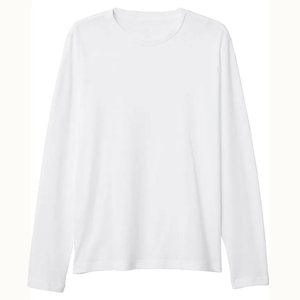 Camiseta de Manga Larga Lisa para Hombre, Diseño Sencillo, Venta al por Mayor, Ropa Masculina de Alta Calidad, Cuello Redondo, Servicio OEM - Product Image 1