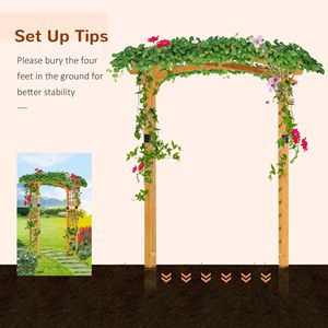 Arco da Giardino in Legno di Abete da 2,3 m, Stile Pergola, per Piante Rampicanti, Giallo, con Telaio Rivestito per Cerimonie Nuziali e Cortili - Product Image 5