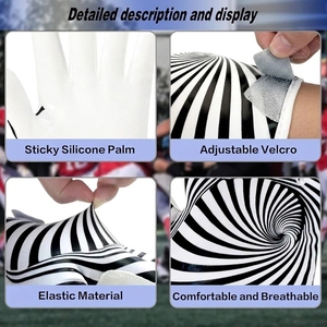 Gants de football américain personnalisés OEM pour receveur, à doigts complets, en cuir synthétique respirant, avec fermeture auto-agrippante et grip adhérent, unisexe - Product Image 6