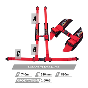 Arnés de Carreras Acolchado de 4 Puntos TBRACING TUN402 con Medidas Estándar de 740 mm, 580 mm y 880 mm, Servicio Personalizado de Marca OEM ODM - Product Image 4
