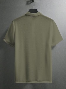 เสื้อถักผู้ชายแบบเรียบ แขนสั้น สไตล์ลำลอง แฟชั่นฤดูร้อน ระบายอากาศดี มีสไตล์ รับผลิตตามแบบ ODM - Product Image 4
