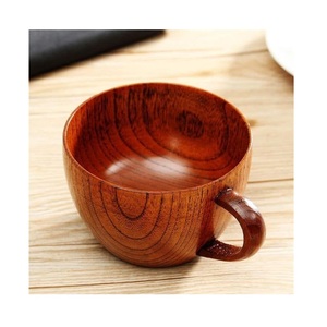 Solid Wood Coffee Mug Handmade Natural Wooden Mug Rustic Design Eco Friendly Drinking Mug for Cafe Use - Product Image 1