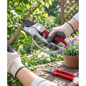 Sécateur de jardin à cliquet avec poignée en aluminium, cisailles de taille robustes SK5, coupe-branches, poignée en PVC, OEM ODM - Product Image 1