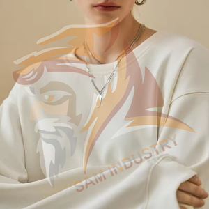 Sweat-shirts pour femmes de haute qualité 100% coton, coupe ample, épaules tombantes, style streetwear décontracté, impression de logo personnalisée - Product Image 6