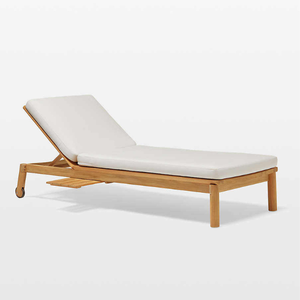 Tumbona de Madera de Teca con Respaldo Ajustable y Diseño Moderno para Decoración de Muebles de Hotel - Product Image 2