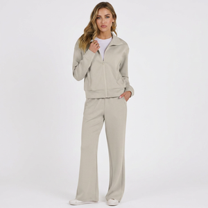 Chaqueta Deportiva de Mujer, Color Sólido, con Capucha y Cierre Completo, Bolsillos Laterales, Corte Holgado, Informal, Otoño, Material Poliéster - Product Image 5